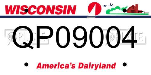 QP09004 Wisconsin License Plate