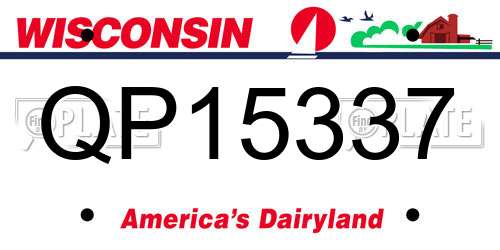 QP15337 Wisconsin License Plate