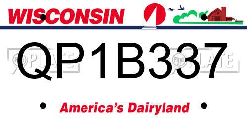 QP1B337 Wisconsin License Plate