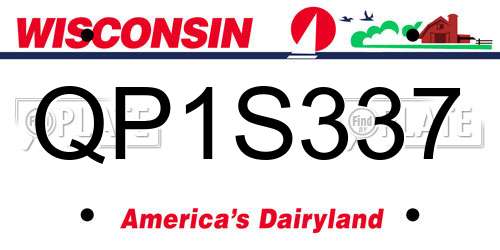 QP1S337 Wisconsin License Plate