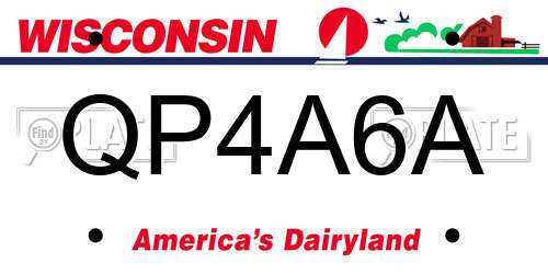 QP4A6A Wisconsin License Plate