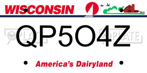 QP5O4Z Wisconsin License Plate