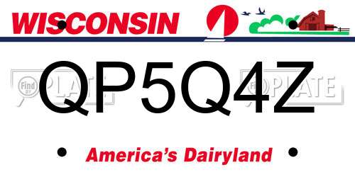 QP5Q4Z Wisconsin License Plate