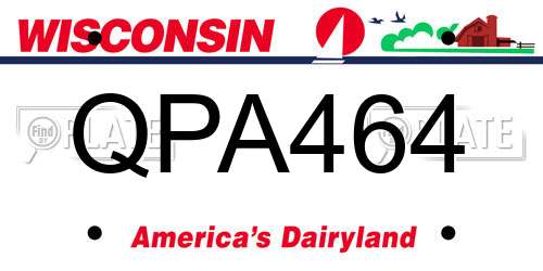QPA464 Wisconsin License Plate