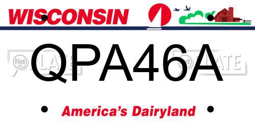 QPA46A Wisconsin License Plate