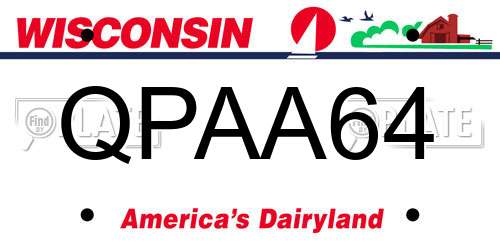 QPAA64 Wisconsin License Plate