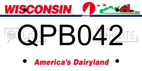 QPB042 Wisconsin License Plate