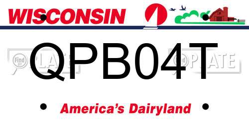 QPB04T Wisconsin License Plate