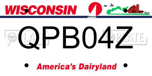 QPB04Z Wisconsin License Plate