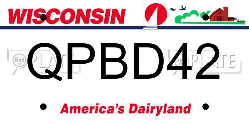 QPBD42 Wisconsin License Plate