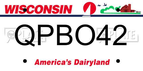 QPBO42 Wisconsin License Plate