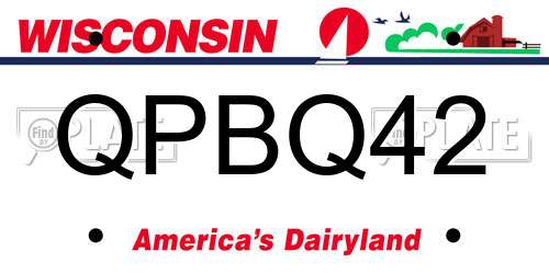QPBQ42 Wisconsin License Plate