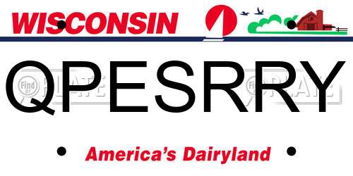 QPESRRY Wisconsin License Plate