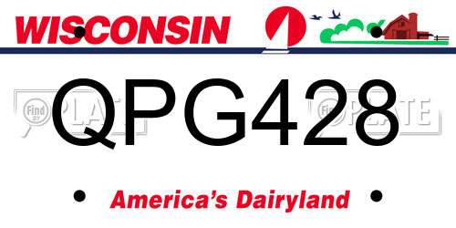 QPG428 Wisconsin License Plate
