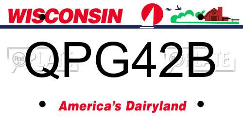 QPG42B Wisconsin License Plate