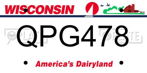 QPG478 Wisconsin License Plate