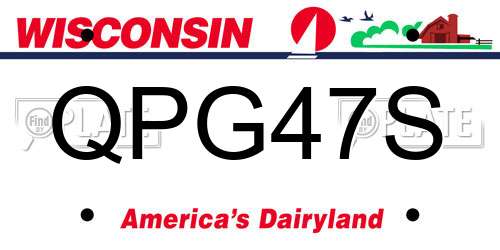 QPG47S Wisconsin License Plate