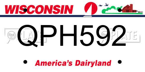 QPH592 Wisconsin License Plate