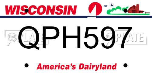 QPH597 Wisconsin License Plate