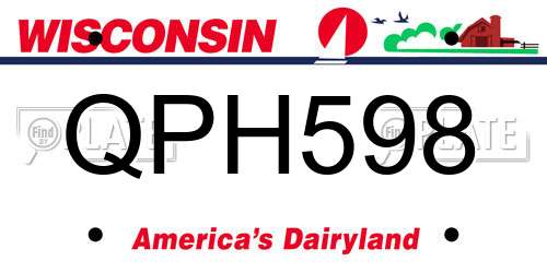 QPH598 Wisconsin License Plate