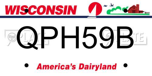 QPH59B Wisconsin License Plate