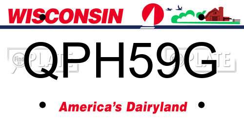 QPH59G Wisconsin License Plate