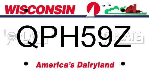 QPH59Z Wisconsin License Plate