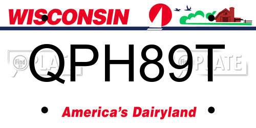 QPH89T Wisconsin License Plate