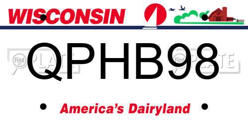 QPHB98 Wisconsin License Plate