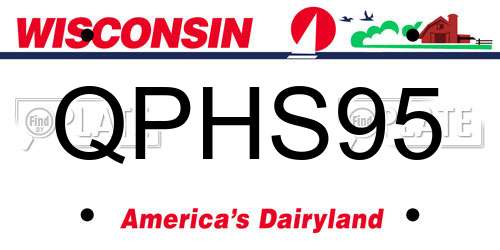 QPHS95 Wisconsin License Plate
