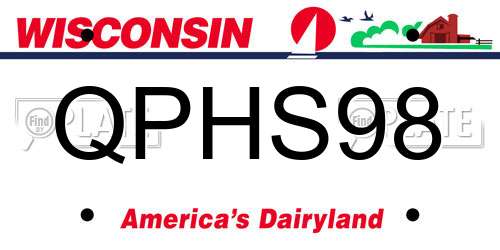 QPHS98 Wisconsin License Plate