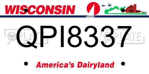 QPI8337 Wisconsin License Plate