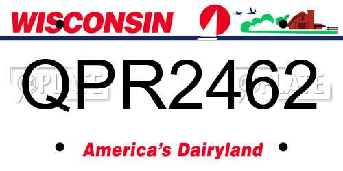 QPR2462 Wisconsin License Plate
