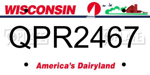 QPR2467 Wisconsin License Plate