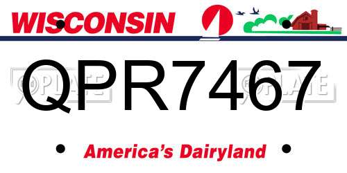 QPR7467 Wisconsin License Plate