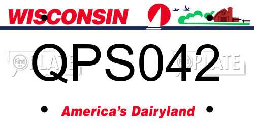 QPS042 Wisconsin License Plate
