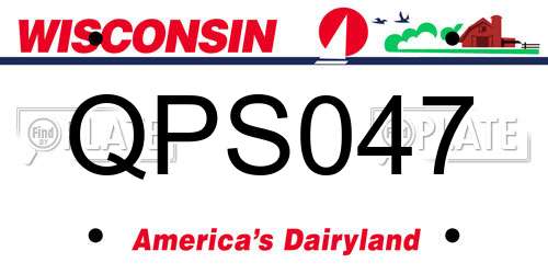 QPS047 Wisconsin License Plate