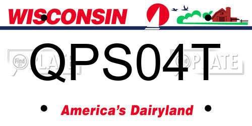 QPS04T Wisconsin License Plate