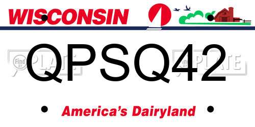 QPSQ42 Wisconsin License Plate