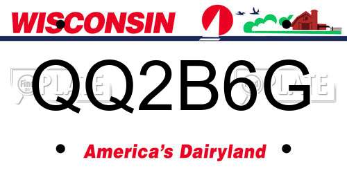 QQ2B6G Wisconsin License Plate