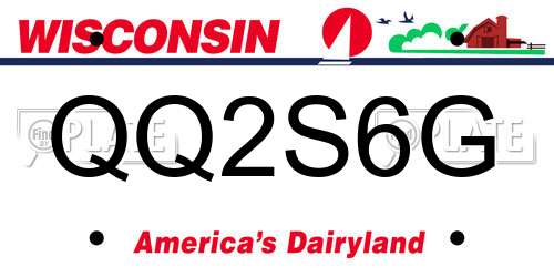QQ2S6G Wisconsin License Plate