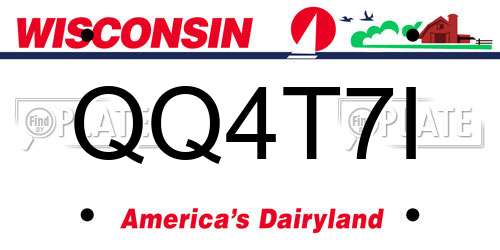 QQ4T7I Wisconsin License Plate