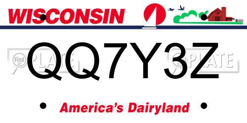 QQ7Y3Z Wisconsin License Plate