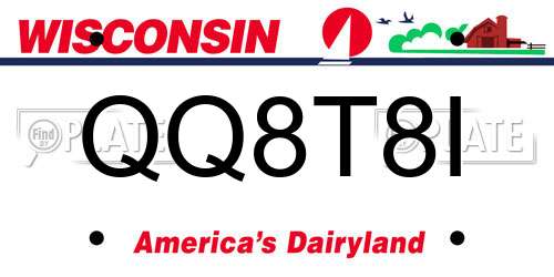 QQ8T8I Wisconsin License Plate