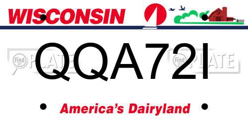 QQA72I Wisconsin License Plate