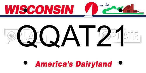 QQAT21 Wisconsin License Plate