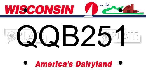 QQB251 Wisconsin License Plate