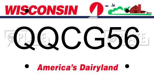 QQCG56 Wisconsin License Plate