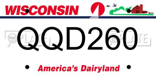 QQD260 Wisconsin License Plate