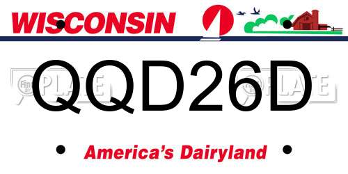 QQD26D Wisconsin License Plate